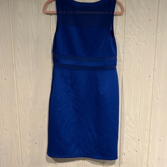 Spense Sleeveless Blue Dress Sheer Panels Size 8 - Picture 4 of 12